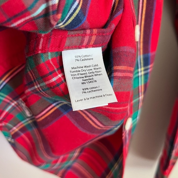 Vineyard Vines Women's Jolly Plaid Classic Button Down Shirt Top Size 8 - Picture 8 of 13